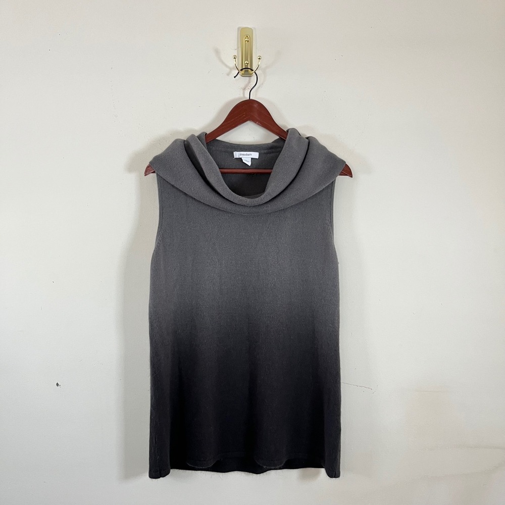 Dressbarn‎ Ombré Knit Tank Top Cowl Neck Gray Black Womens XL Minimalist Chic